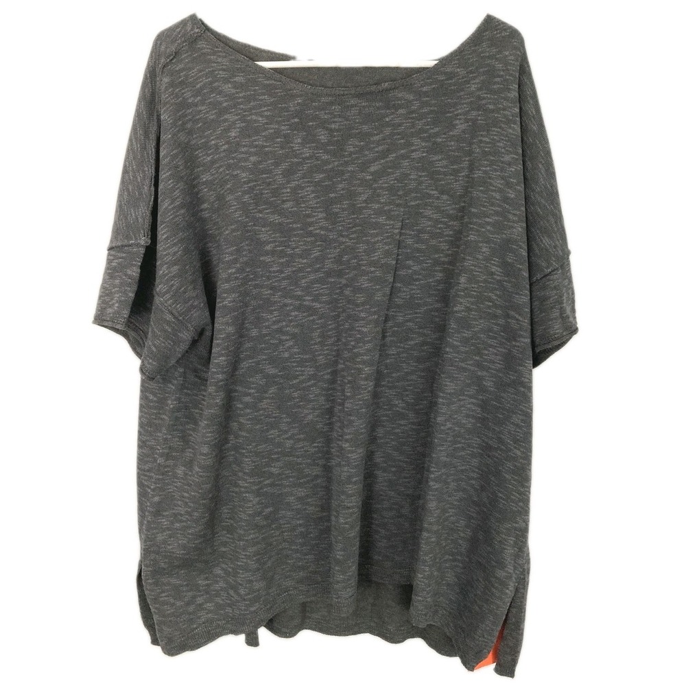 Tankaneo Tunic Top Women XXL Dark Gray Boat Neck Short Sleeve Lightweight NWT